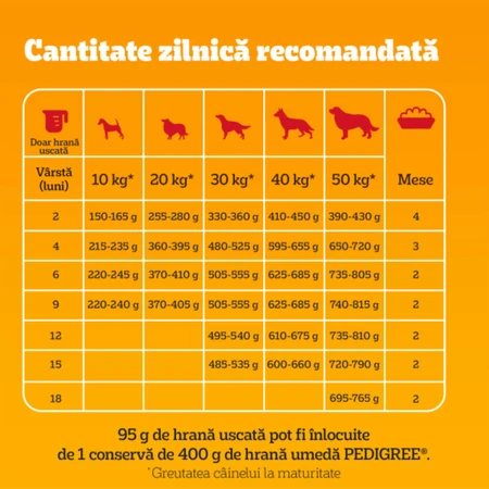 PEDIGREE Junior, M-XL, Aves y verduras, pienso seco para perros jóvenes, 500 g