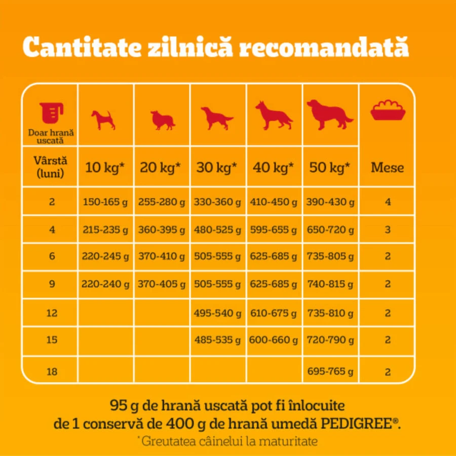 PEDIGREE Junior, M-XL, Aves y verduras, pienso seco para perros jóvenes, 500 g