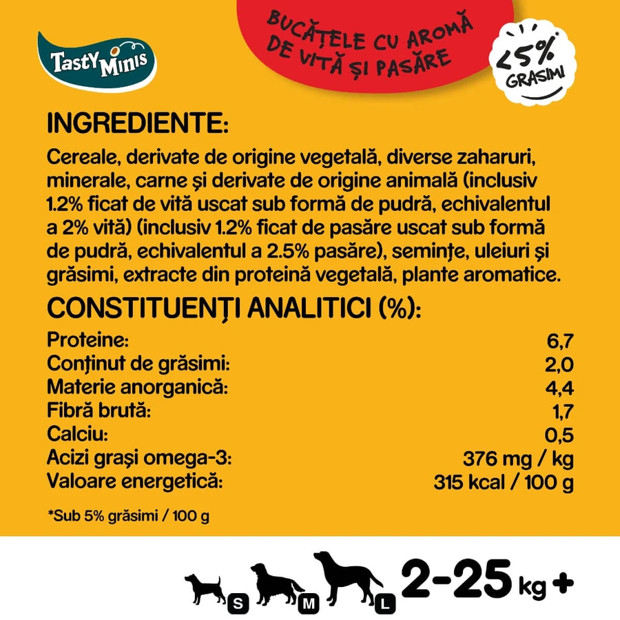 PEDIGREE Tasty Bites, dog treats, cheese slices, 155g