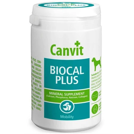 CANVIT Biocal Plus, XS-S, Nahrungsergänzungsmittel für die Gesundheit von Gelenken und Knochen bei Hunden, Flasche, 500 g