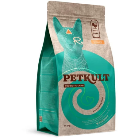 PETKULT Probiotic Care Exigent, kalkoen, droogvoer voor katten, voor kieskeurige eters, 2 kg