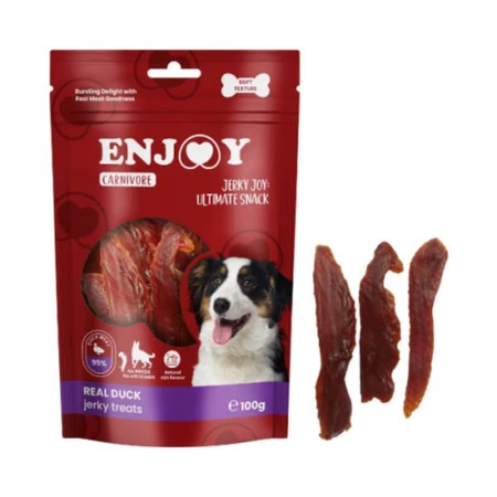 GENIET van Carnivore Jerky-snacks, XS-XL, eend, zakje met hondensnacks, 100 g