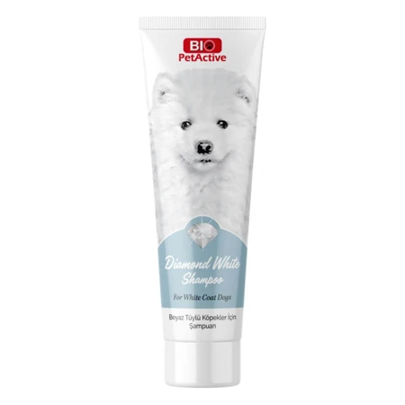 BIO PETACTIVE Diamond White, champú para perros, pelaje blanco, coco, botella, 250 ml