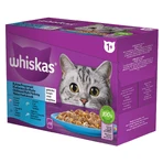 WHISKAS Selections, Fisch, Nassfutter für Katzen in Beuteln (in Gelee), Multipack, 85 g x 12