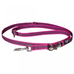 JULIUS-K9 Color & Gray, doppelt verstellbare, rutschfeste Hundeleine mit Griff, 2 Karabiner, 50 kg, Stoff, Gurtband, 20 mm x 2,2 m, Rosa