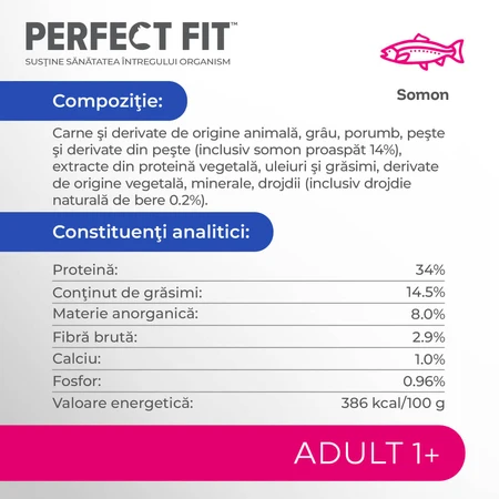 PERFECT FIT Adult Cat 1+, Salmon, Dry Cat Food, 750g