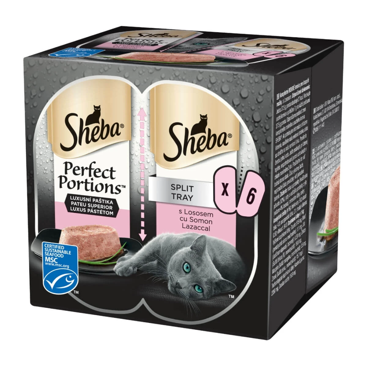 SHEBA Perfect Portions, Salmon, wet cat food trays, multipack, 37.5 g…