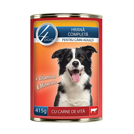 Comida en lata 4Dog con carne de vacuno, 415 g