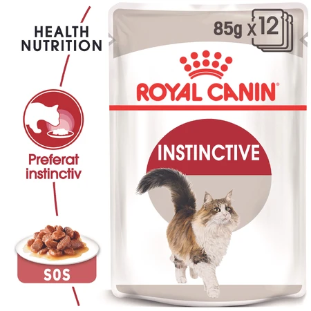 ROYAL CANIN Instinctive Adult, natvoer voor katten (in saus), doos, 85 g x 12 stuks