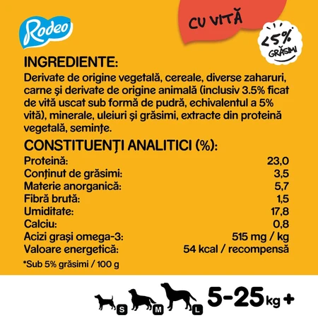 PEDIGREE Rodeo, dog treats, sticks, Beef, 70g