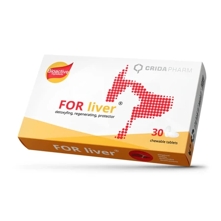 CRIDA PHARM For Liver, XS–XL, Nahrungsergänzungsmittel zur Unterstützung der Leberfunktion bei Hunden und Katzen, Packung mit 30 Kautabletten