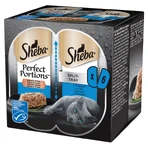 SHEBA Perfect Portions, atún, bandejas de comida húmeda para gatos (en salsa), paquete múltiple, 37,5 g x 6