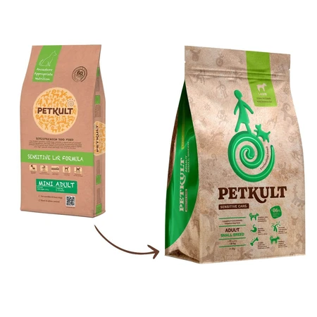 PETKULT Sensitive Care para perros adultos de razas pequeñas, XS-S, cordero y arroz integral, pienso seco para perros, para alergias, 3 kg