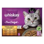 WHISKAS Pure Delight, Poultry, wet cat food pouches (in aspic), multipack, 85g x 12