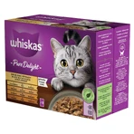 WHISKAS Pure Delight, Poultry, wet cat food pouches (in aspic), multipack, 85g x 12