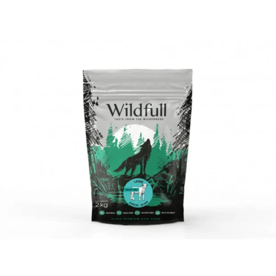 WILDFULL Junior Alle maten, XS-XL, Lamsvlees, graanvrij droogvoer voor jonge honden, 2 kg