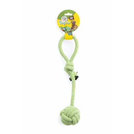 LEOPET, Hundespielzeug aus Seil, S–L, Stoff, Bewegung, grün und weiß, 35,5 cm