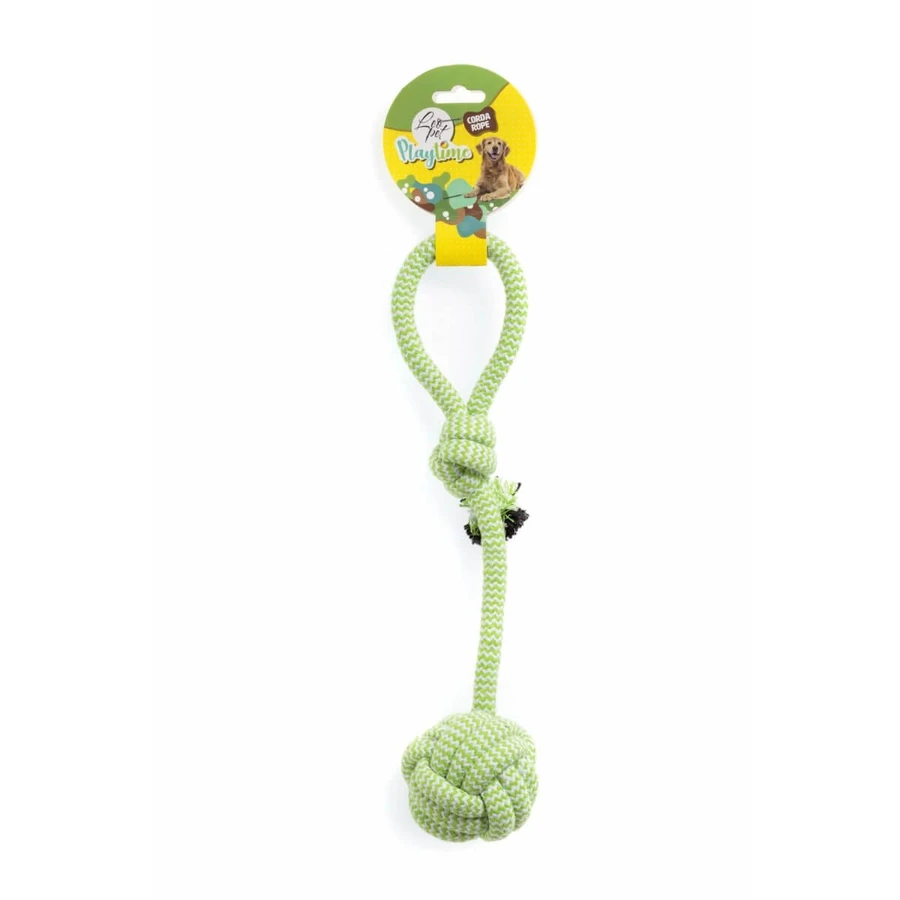 LEOPET, Hundespielzeug aus Seil, S–L, Stoff, Bewegung, grün und weiß, 35,5 cm