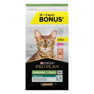 PURINA Pro Plan Renal Plus Sterilised, salmón, pienso seco para gatas esterilizadas, 10 + 2 kg GRATIS
