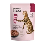 PRIMA CAT Classic, Rundvlees, graanvrije natte kattenvoeding in zakjes (in saus), doos, 85 g x 28 zakjes