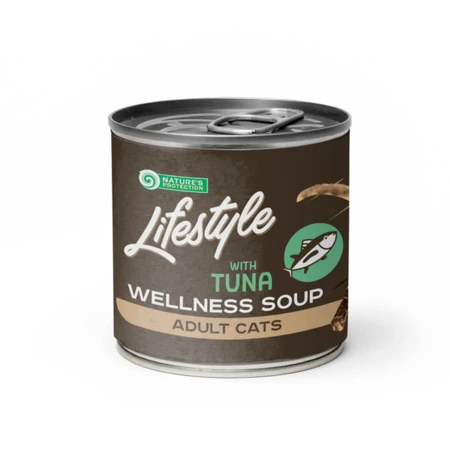 NATURES PROTECTION Lifestyle Sensitive Digestion Suppe, Thunfisch, Nassfutter für Katzen mit einer einzigen Proteinquelle, Verdauungssystem, (Topping), 140 g