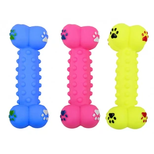 PAWISE Bone, Dog Chew Toy, S-L, Vinyl, Teething, Assorted Colors