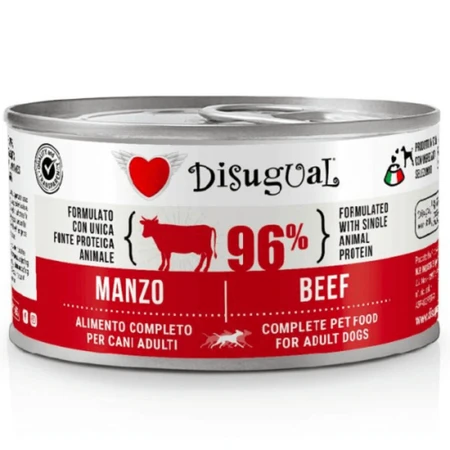 DISUGUAL Monoprotein, XS-XL, bœuf, aliment humide pour chien à protéine unique et sans céréales (pâté), 150 g