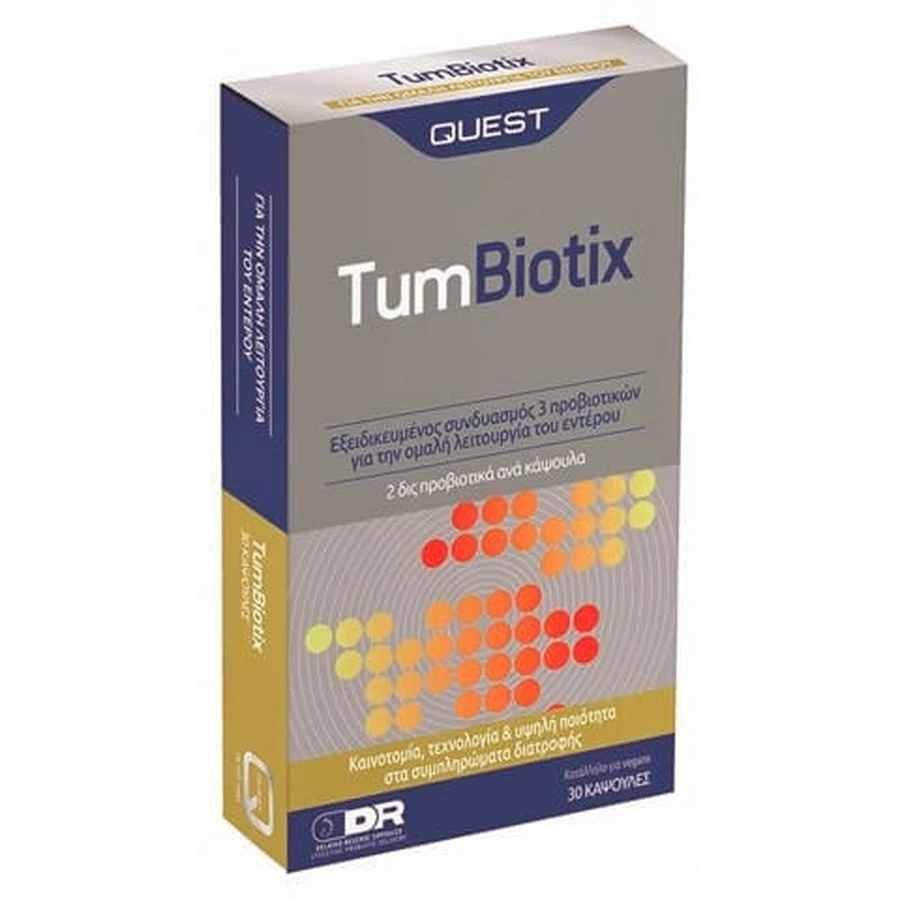 QUEST TumBiotix Probiotika für eine gesunde Verdauung, 30 Kapseln