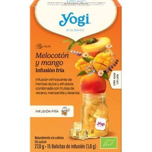 YOGI TEA Cold Brew Bio-Tee mit Pfirsich und Mango, 15 x 1,8 g