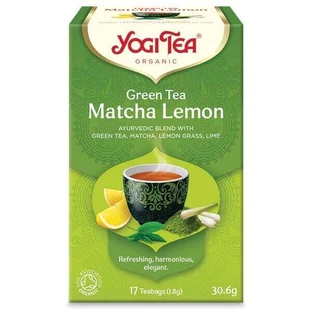 YOGI TEA Té verde con matcha y limón: beneficios antioxidantes y armonía. 17 bolsitas de té, 30,6 g
