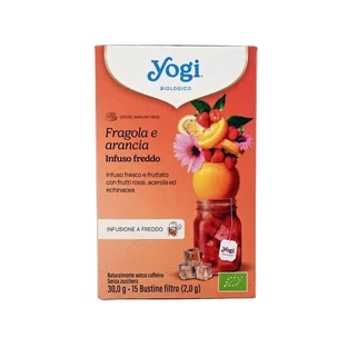 YOGI TEA  Organic Cold Brew Strawberry & Orange Tea, 15x2g