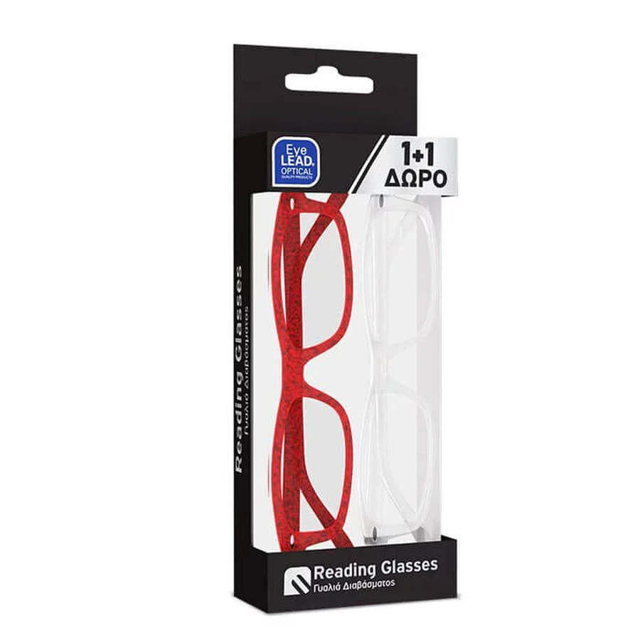 Gafas para presbicia PHARMALEAD EyeLead, par: rojas + transparentes, +4,00; compra una y llévate otra gratis