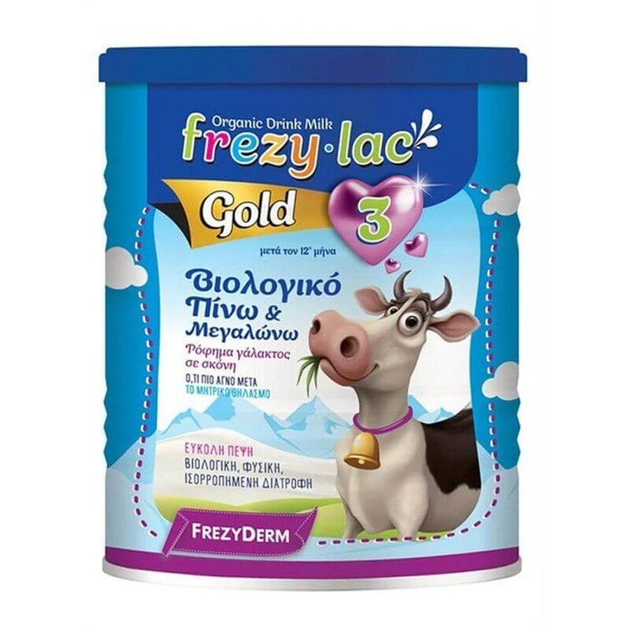 Frezylac | Gold 3 | Leche en polvo de vaca ecológica para bebés a partir de 12 meses (3.ª etapa) | 900 g