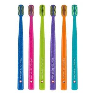 Curaprox | CS 5460 Ortho Ultra Soft | Toothbrush for Braces with Blue and Green Glitter | 1 pc