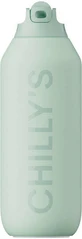 Chillys | Thermos Flip en acier inoxydable de la série 2 avec paille, vert lichen | 500 ml