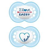 Mam | I Love Daddy 170S | Siliconenfopspeen voor kinderen vanaf 6 maanden | Lichtblauw | 2-pack