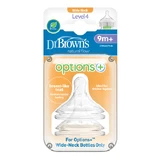 Dr. Brown's | Siliconen speen voor flessen met brede opening, vanaf 9 maanden, niveau 4 | 2-pack