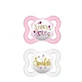 Mam | Air 120S | Sucette orthodontique en silicone pour bébés de 0 à 6 mois | Verte | Lot de 2