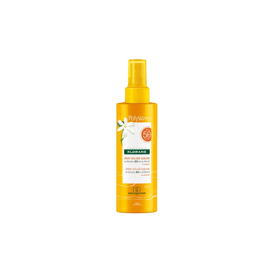 Klorane | SPF 50 Body Sunscreen Spray with Organic Tamanu &amp; Monoi - Body - Sun Protection | 200ml