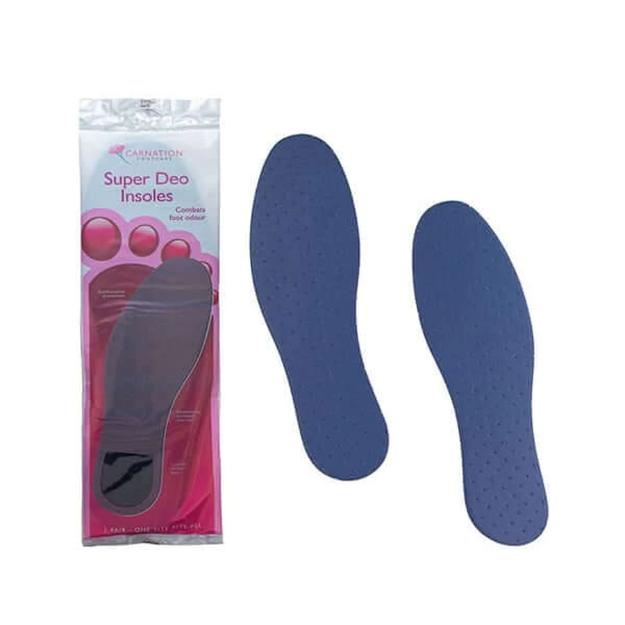 Carnation | Plantillas Footcare Super Deo | Plantillas especiales con propiedades antimicrobianas para combatir el mal olor | 1 par