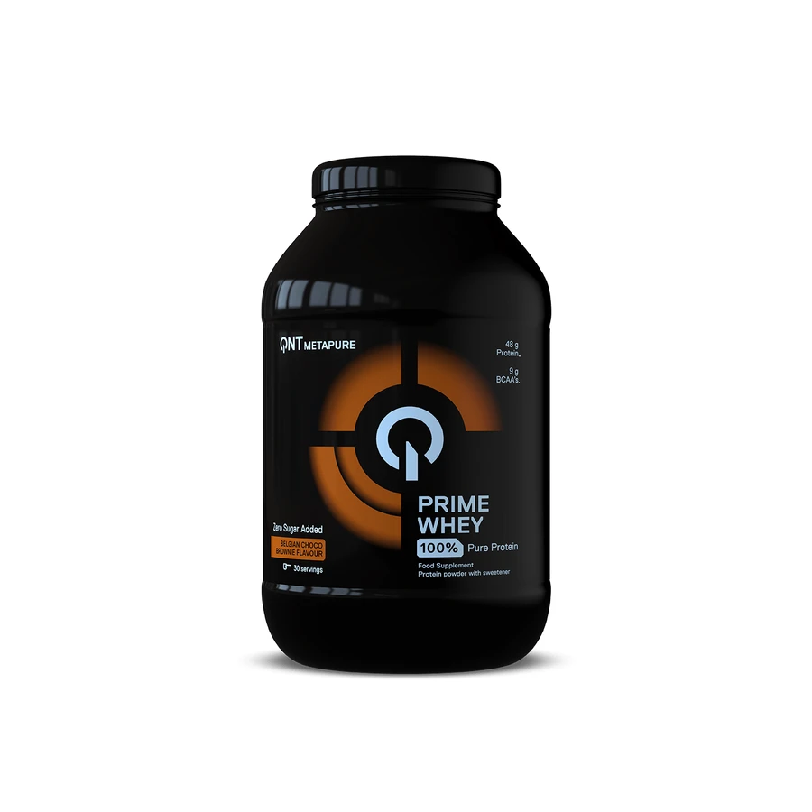 QNT | Prime Whey Molkenprotein mit belgischem Schokoladen-Brownie-Geschmack | 908 g