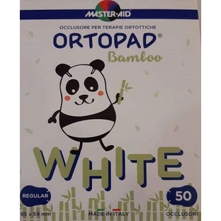 Ortopad White Regular | Parches oculares autoadhesivos para niños, 8,5 x 5,9 cm | 50 unidades