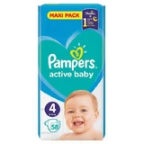Pampers | Active Baby Maxi-pakket | Nr. 4 (9–14 kg) | 58 stuks