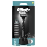 Gillette | Rasoir Mach3 Charcoal, 6 cartouches de rechange et support pour rasoir offert | 1 lot