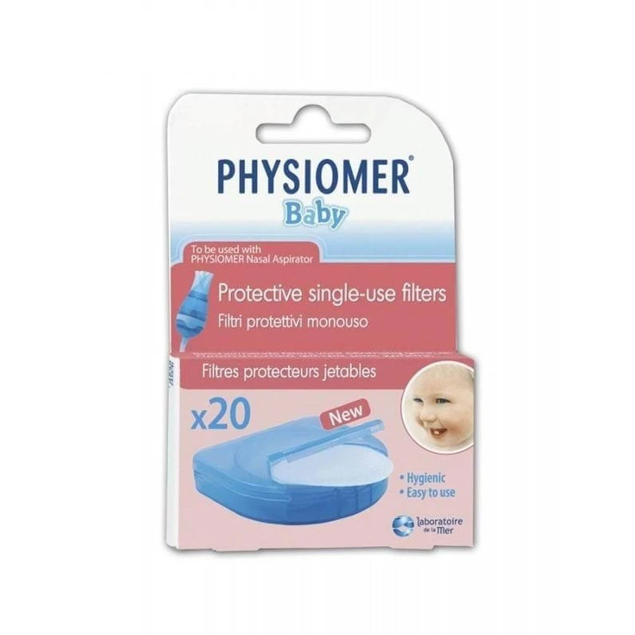 Filtros protectores para el aspirador nasal para bebés Physiomer, paquete de 20 unidades