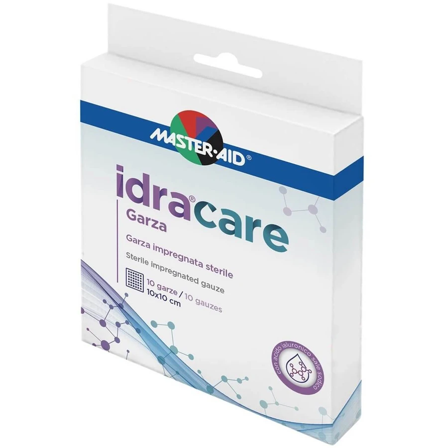 Master Aid | Idra Care Garza – Sterile, imprägnierte Gaze 10 x 10 cm | 10 Stück
