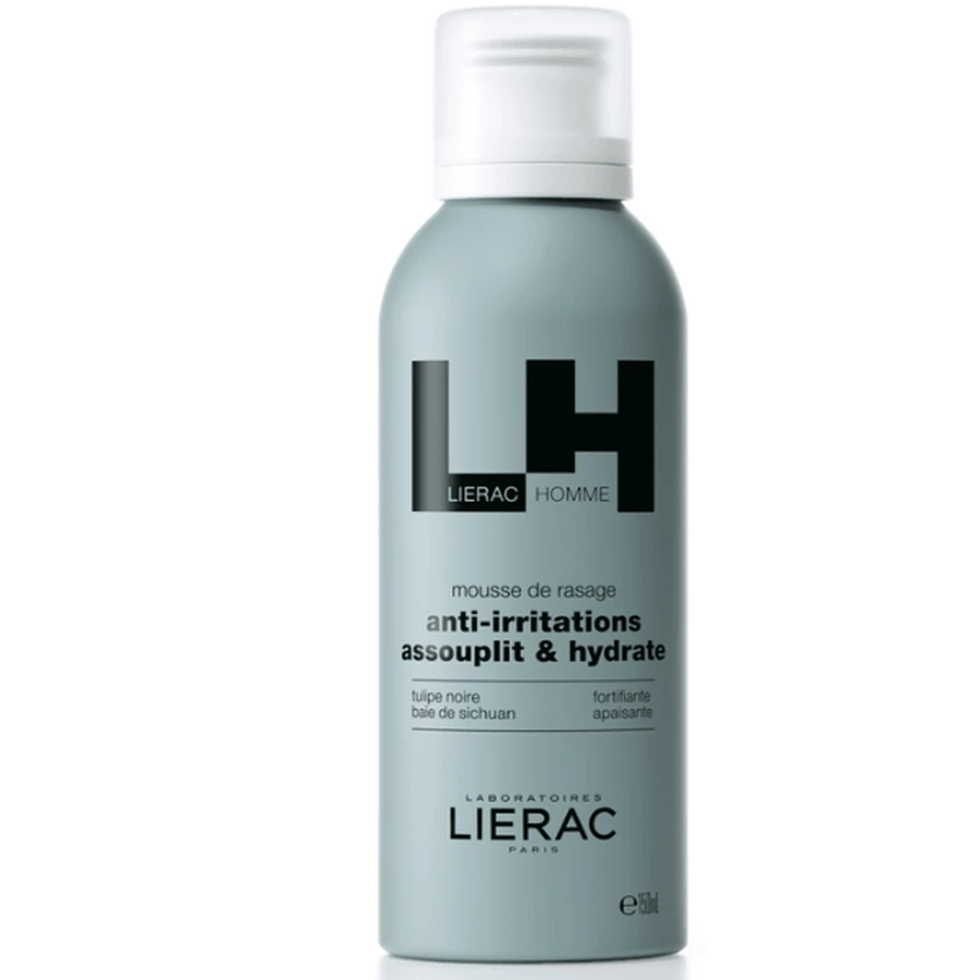 Lierac | Espuma de afeitado para hombre | Espuma de afeitado antiirritante que calma e hidrata | 150 ml