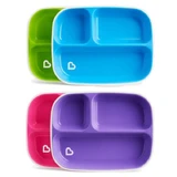 Munchkin | Splash Divided Plates 6m+ 2 pcs (Set of 2 Plates with Dividers &amp; Non-Slip Base) | 2 pcs x