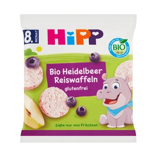 Hipp | Galettes de riz aux myrtilles pour bébés, à partir de 8 mois | 35 g