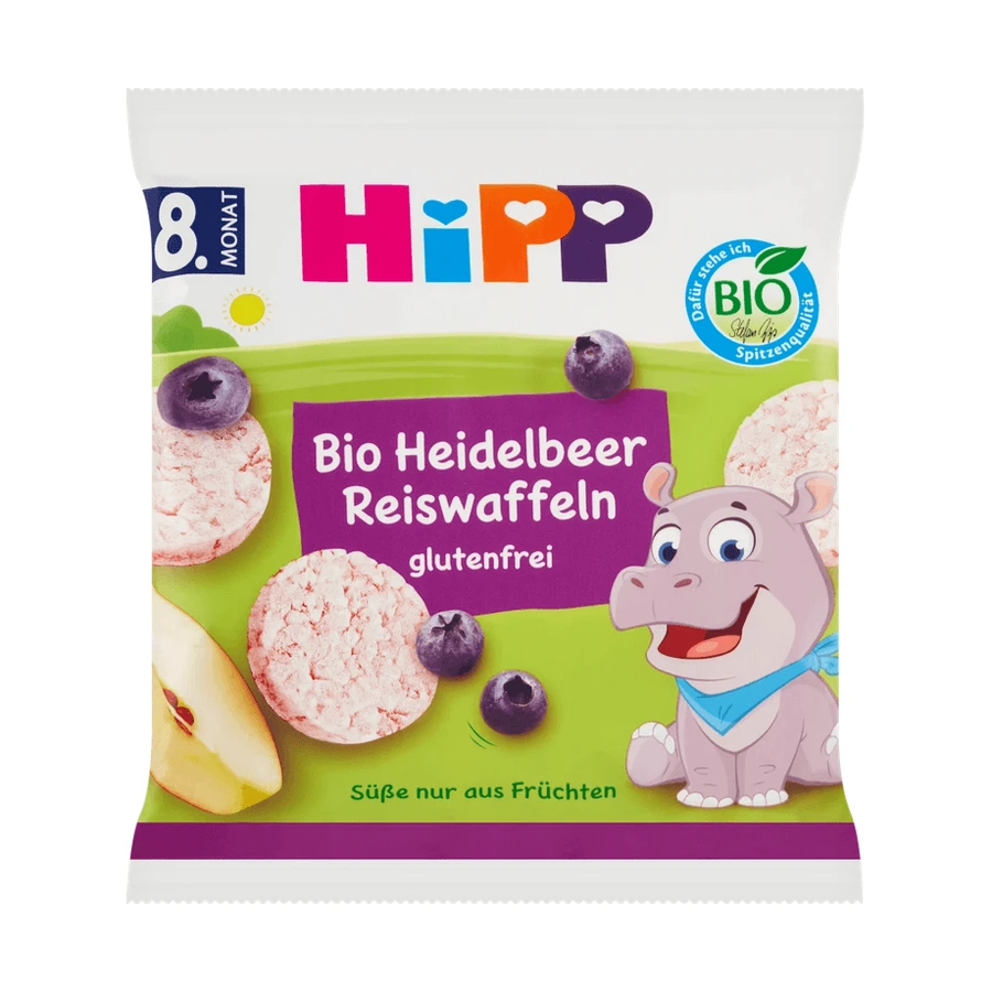 Hipp | Galettes de riz aux myrtilles pour bébés, à partir de 8 mois | 35 g